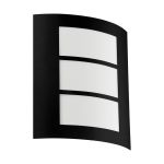 Eglo Applique Murale City Acier Noir | IP44 - Convient pour 1x E27