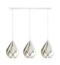 Eglo Suspension Luminaire Carlton 1 Acier Blanc Dorée | IP20 - Convient pour 3x E27 