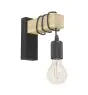 Eglo Applique Murale Townshend Acier Bois Noir Brun | IP20 - Convient pour 1x E27 