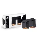 D'Lite Plafonnier Kubo Noir Inclinable et Rotatif | IP20 - Convient pour 2x GU10
